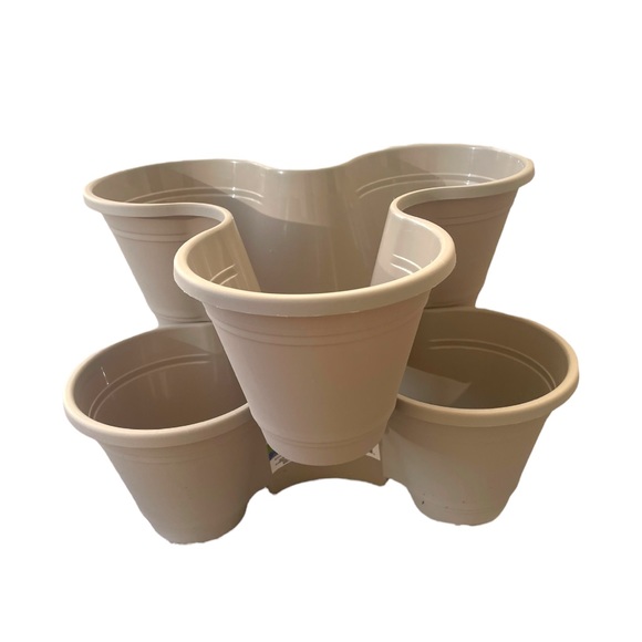 2 Tier Stackable Vertical Indoor Outdoor Plastic Garden Herb Planter Pot NWT - Picture 4 of 7